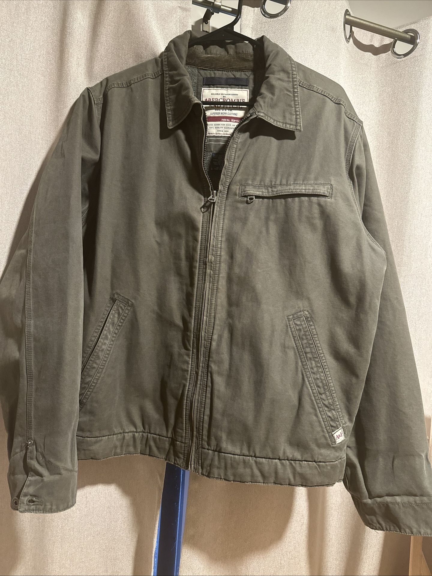 Vintage Abercrombie & Fitch Detroit Jacket Work Sz S Canvas army khaki
