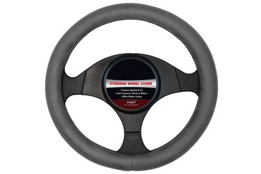 Universal Premium Steering Wheel Cover - Ultra Plush (gray, large 15.5-16.5in)