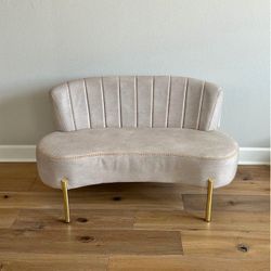 Upholstered Small Sofa Armless Modern Loveseat Couch with Back, Tufted Velvet 2 Seater Sofa for Living Room, Dining Room（Teal） 