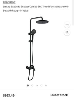 Luxury Exposed Shower Combo Set, Three Functions Shower Set with Rough-in Valve
