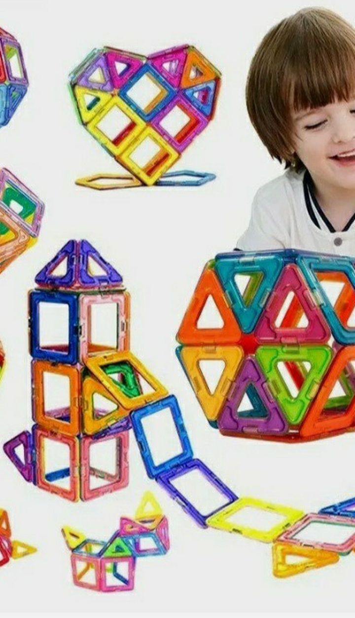 200pcs All Magnetic Building Blocks Construction Children Toys Educational Block~