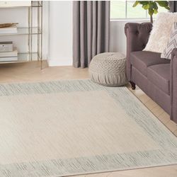 Santa Cruz Abstract Ivory Grey 5'3" x 7'3" Area Rug, Easy Cleaning, Non Shedding, Bed Room, Living Room, Dining Room, Kitchen (5x7)