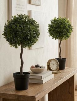 Artificial Topiary Trees Set of 2 - Fake Plants