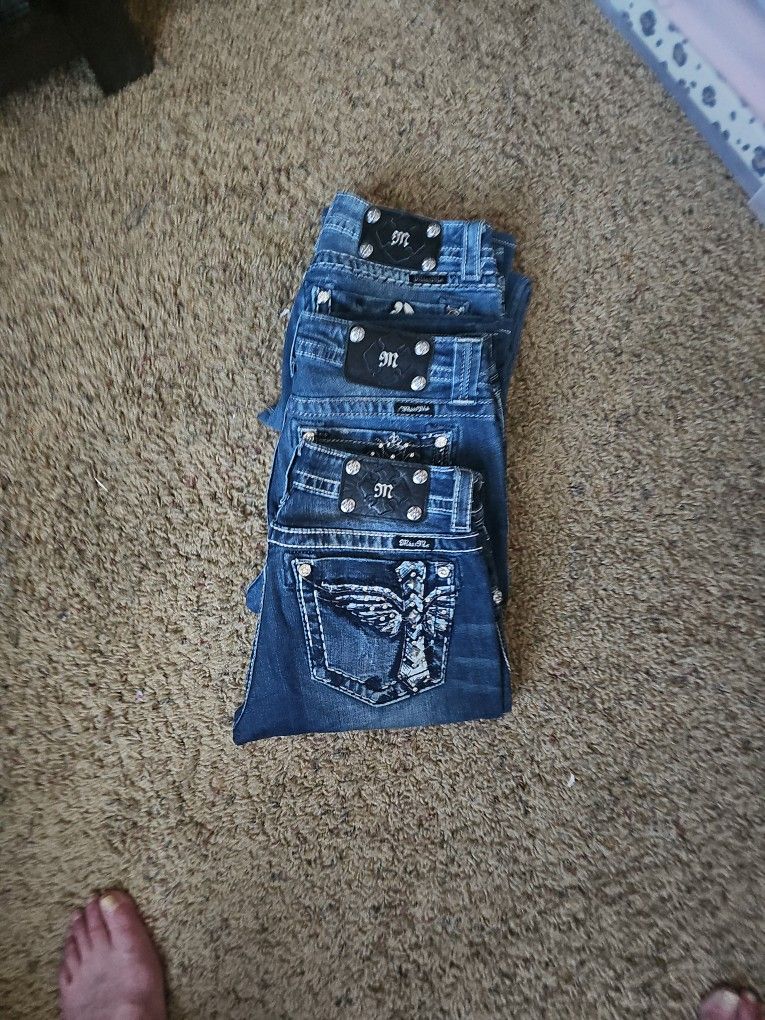 3 Pairs Of Size 28 Miss Me Jeans