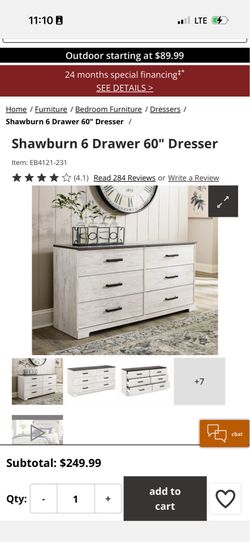 Shawburn 6 Drawer 60" Dresser