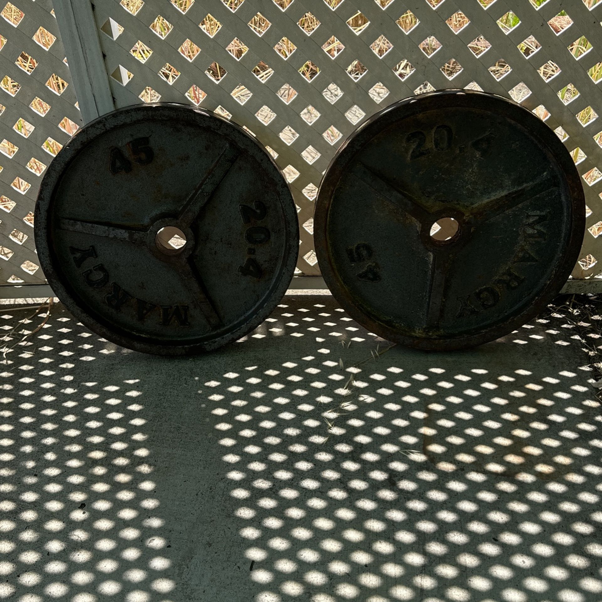 Vintage Marcy Pair Of 45 Lb 20.4 K Weight Plates