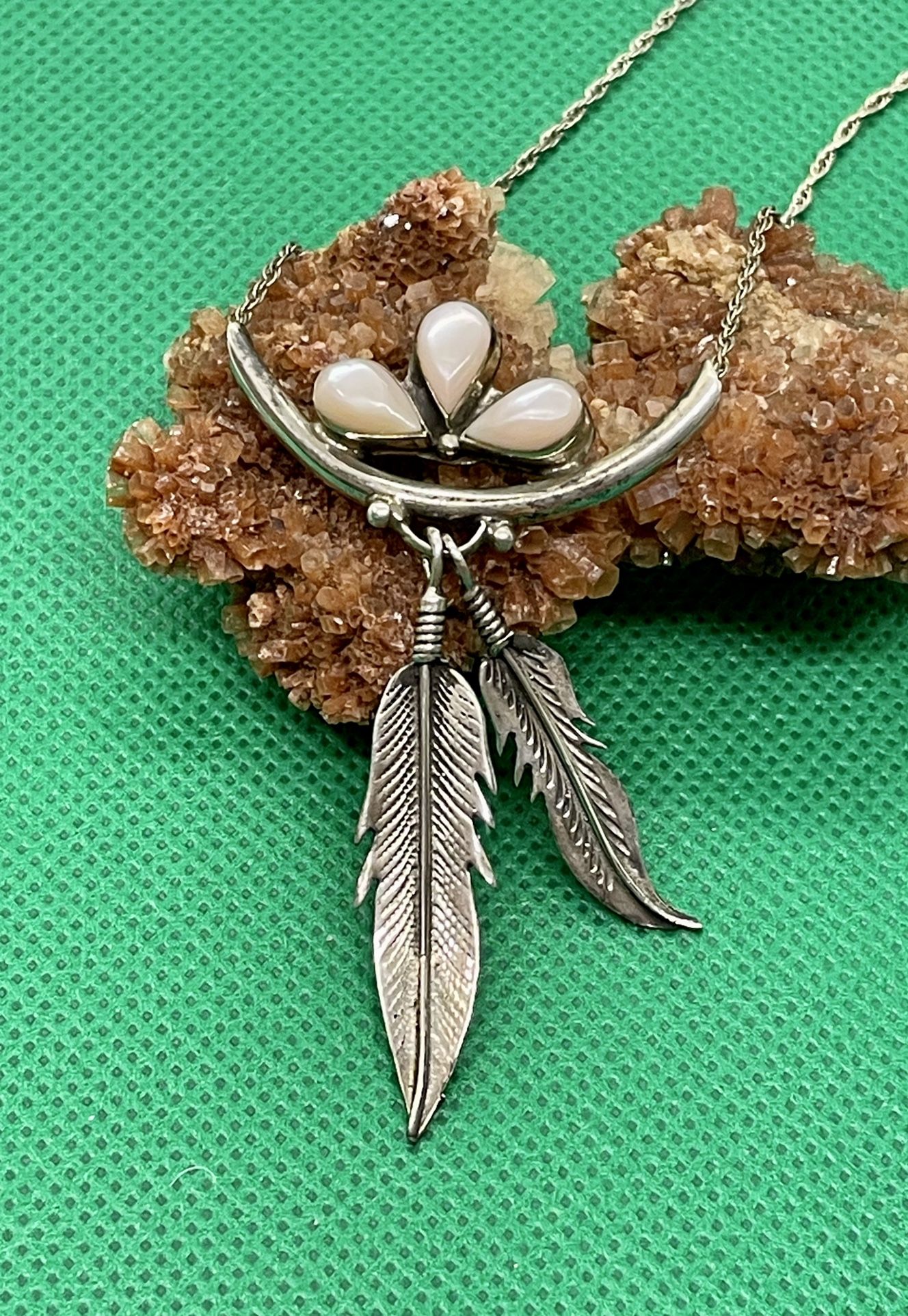 Southwestern Sterling Muscle Shell Necklace 