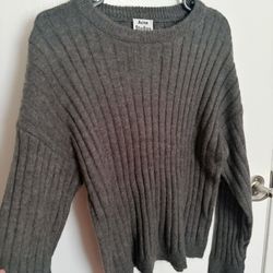 Grey Acne Studios ribbed knit sweater