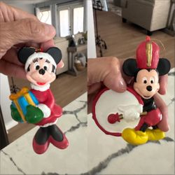 Vintage Mickey And Minnie Ornaments