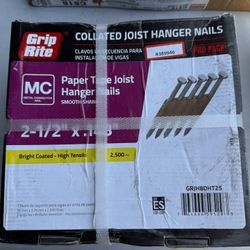 GRIP-RITE GRJH8DHT25 BRT 2-1/2" X .148–33 DEGREE GUN NAILS [2500/BX]