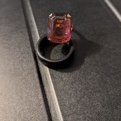 Vintage Avon Amber Emerald Cut Ring