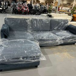 New Sectional Sofa with Ottoman, L Shaped Convertible Couch with Removable Chaise Chenille Fabric Sofa Set for 4-6 Persons Living Room Furniture Gray-
