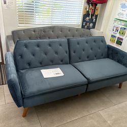 Blue Velvet Futon (NEW IN BOX)