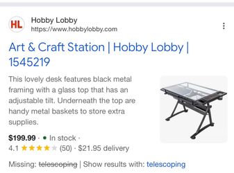 Hobby lobby craft station