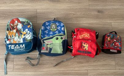Backpacks and lunch box