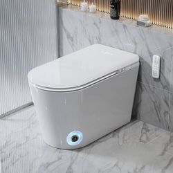G167-Smart Toilet with Auto Open/Close Lid for bedroom Heated Seat with Remote Control,Hidden Foam Shield, Multiple Cleaning Modes, Ambient Lighting,S