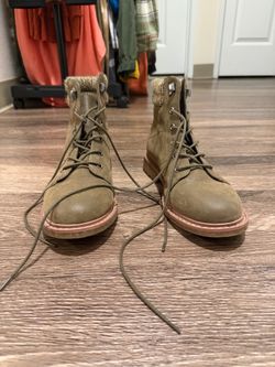 Women’s rights Olive Lace-Up Leather Boots -imperfection.