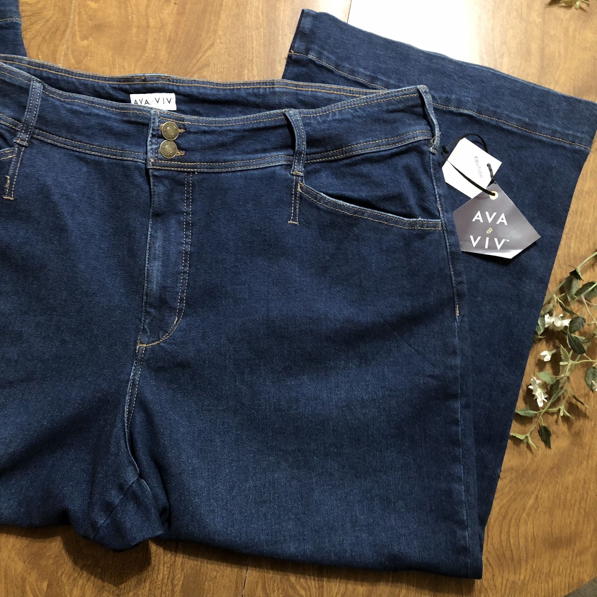 NWT Ava & Viv Wide Leg denim Jeans Plus Size 26W