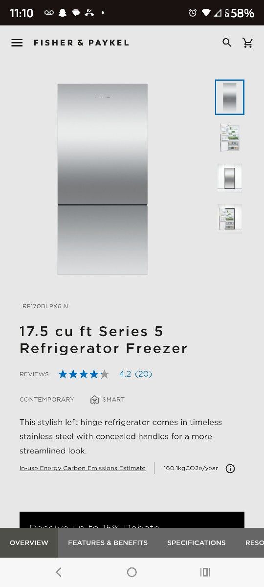 Fisher & Paykel Series 5 Refrigerator/Bottom Freezer