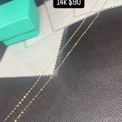 14k Thin Necklace And Small Pendants 