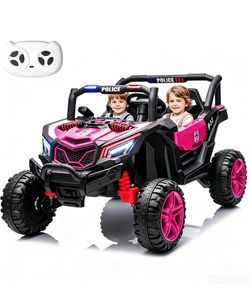 Kid Police 4WD UTV 24V Ride On Toys for Big Kids 2 Seater Ride On Toys Kids 2 Seater Ride On Car for Kids Side-by-Side UTV Electric Cars for Kids Elec