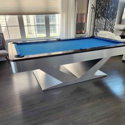 Awesome 4x8 Custom made Contemporary Vortex Pool Table In Brushed Aluminum 