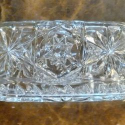 Anchor Hocking Prescut Clear Quarter Pound Butter Dish 6253 EAPG Pressed Star


