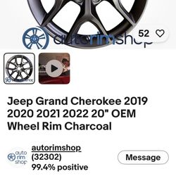 1 jeep Cherokee rim with a pirelli tire 265/50/20 