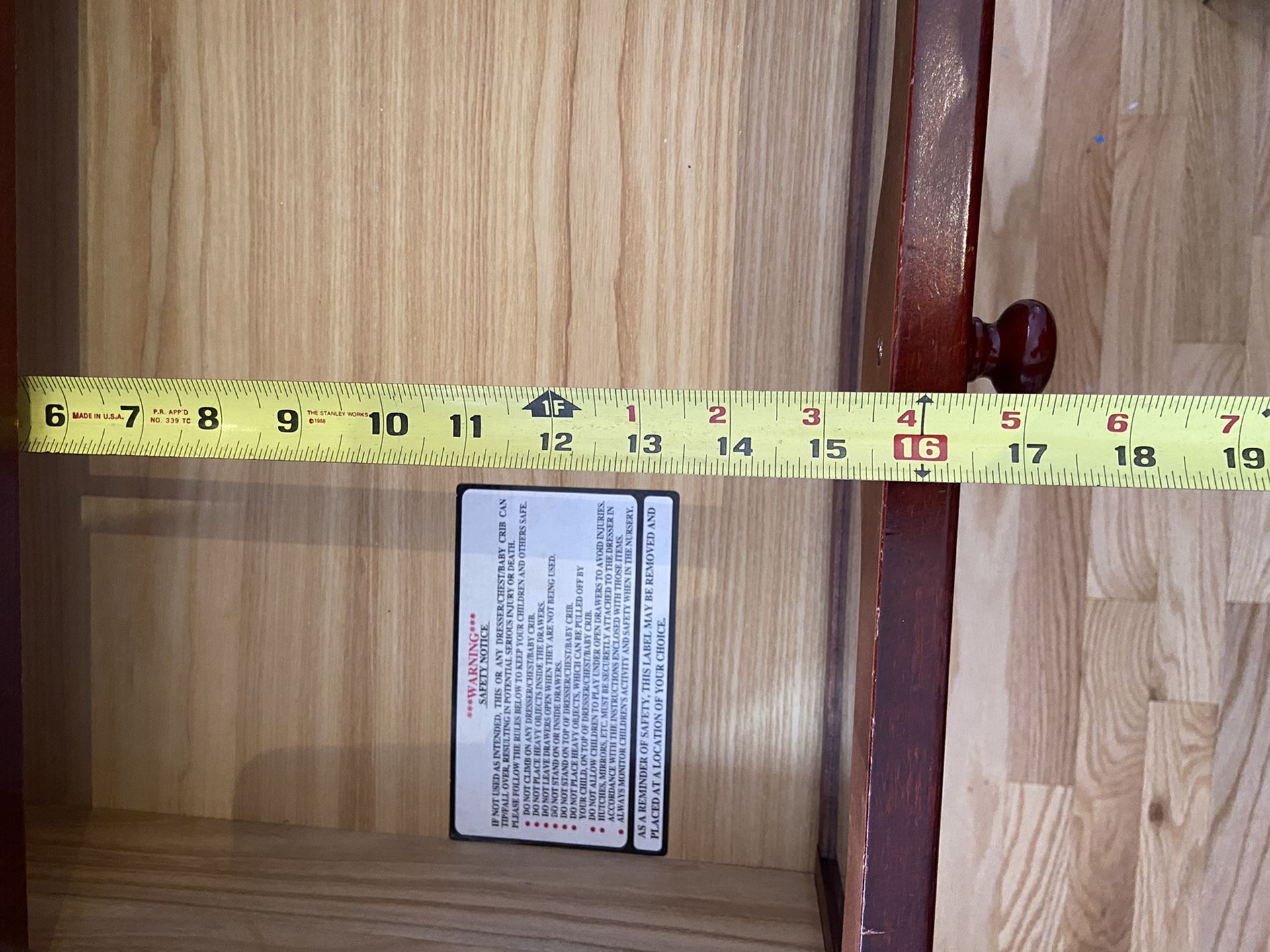 Cherrywood dresser with cabinet and changing top