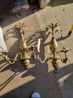 Metal vintage antique pineapple wall candle holders