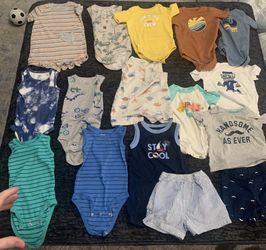 Boys Clothes 18 M. 16 Pieces. Sleeveless, Tshirts And 2 Shorts