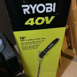 RYOBI 40V 10” cordless pole saw (tool only)