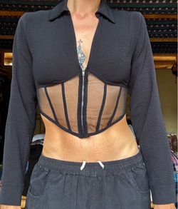 Black corset blouse