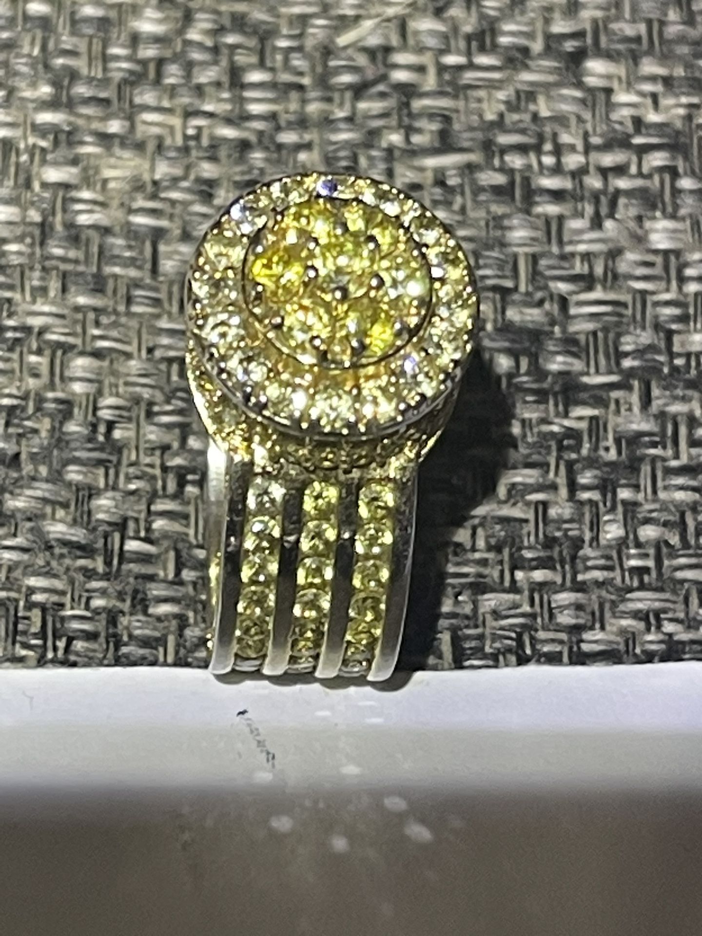 Lemon Clustered Custom CZ Bling Ring