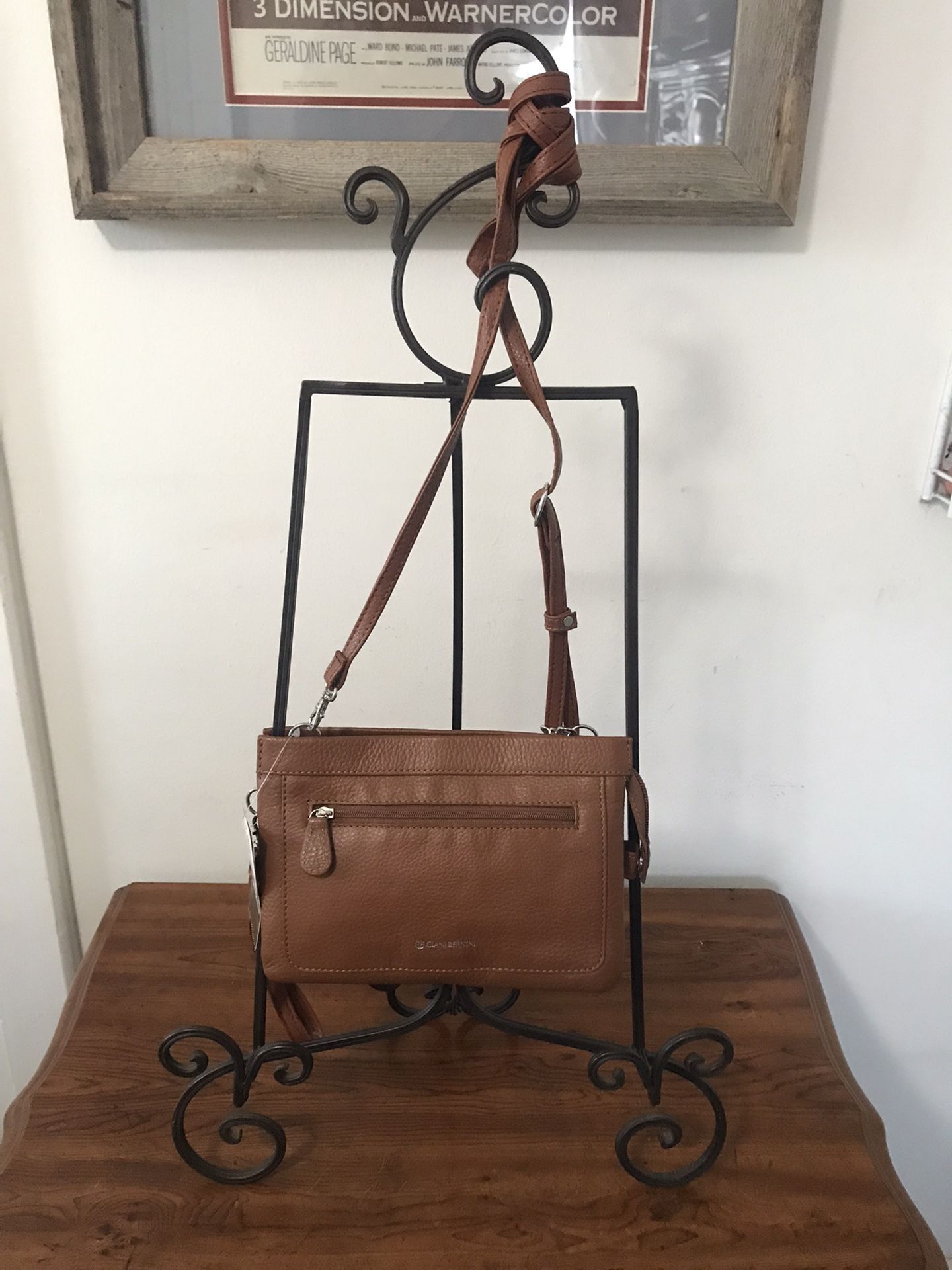NWT Giani Bernini Brown Leather Crossbody / Wristlet Bag 🌹