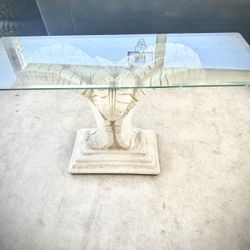 Vintage Palm Leaf Leaves Console Table