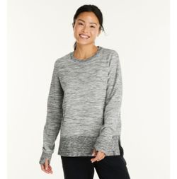 Women's L.L.Bean Bean's Cozy Split-Hem Sweatshirt  marled grey M Reg *pre-loved*