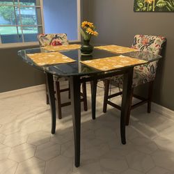 Glass Countertop Height Table 
