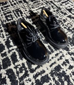 Black Pat Dressing Shoes Kids (W10) 