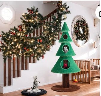 62" Inch Cat Tree 5 Feet Christmas Tree Design  New