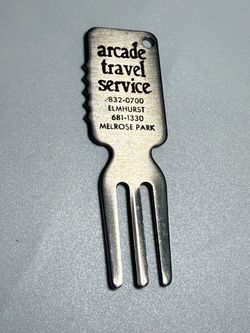 Vintage Arcade Travel Service Golf Divot Repair Tool Metal Elmhurst Melrose Park