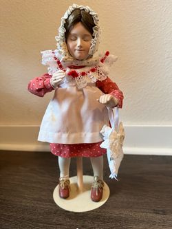 Danbury Mint Norman Rockwell Young Ladies Porcelain Doll "No Swimming"