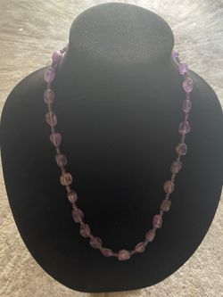 Natural Amethyst Necklace, Purple Gemstone Beaded Jewelry, Handmade Crystal Necklace, Gift for Her