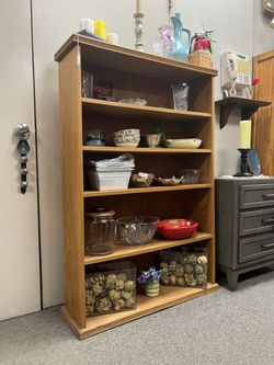 Oak bookcase   37 x 11 x 55.25 h 
