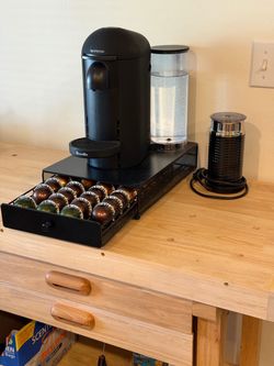 Nespresso Vertuo Coffee & Espresso Setup + Milk Frother, Pod Drawer & Coffee Pods