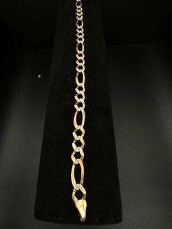 14K Gold Diamond Cut Figuaro Link Bracelet 8-1/2” 12.99grms 3816 Steilacoom Blvd Lakewood WA