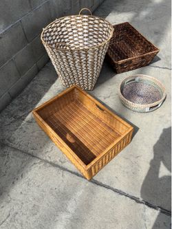Organizing and laundry basket each $15