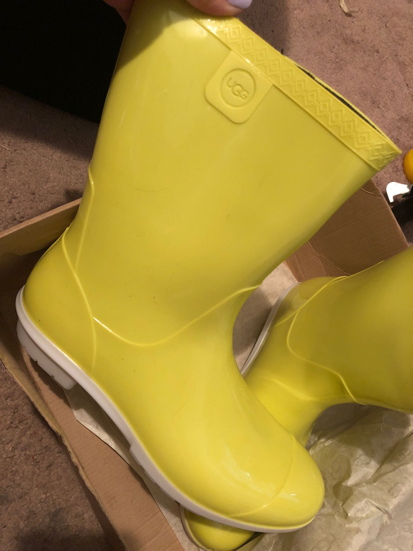 Neon Lime Ugg rain boots !