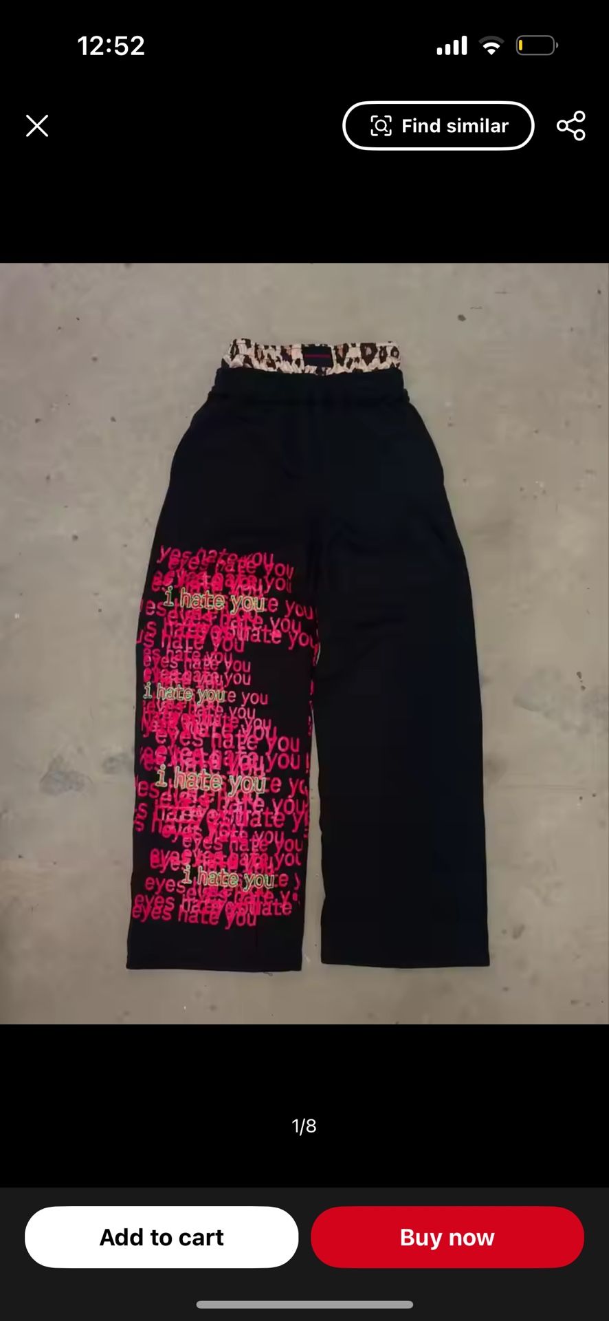 "i hate you " sweatpants