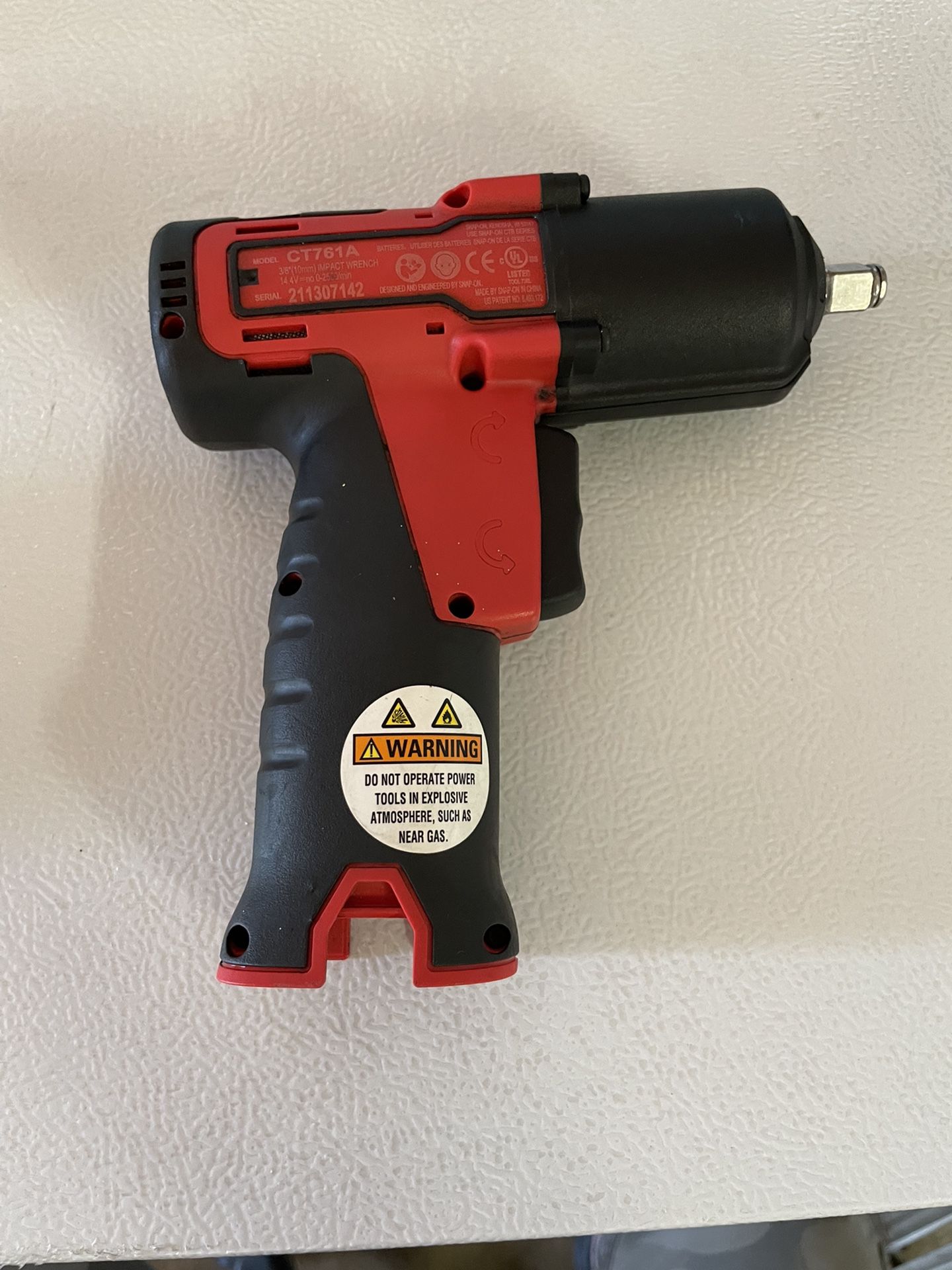 New Snap on CT761A 3 8 Drive 14.4V Lithium Ion Impact Wrench Red